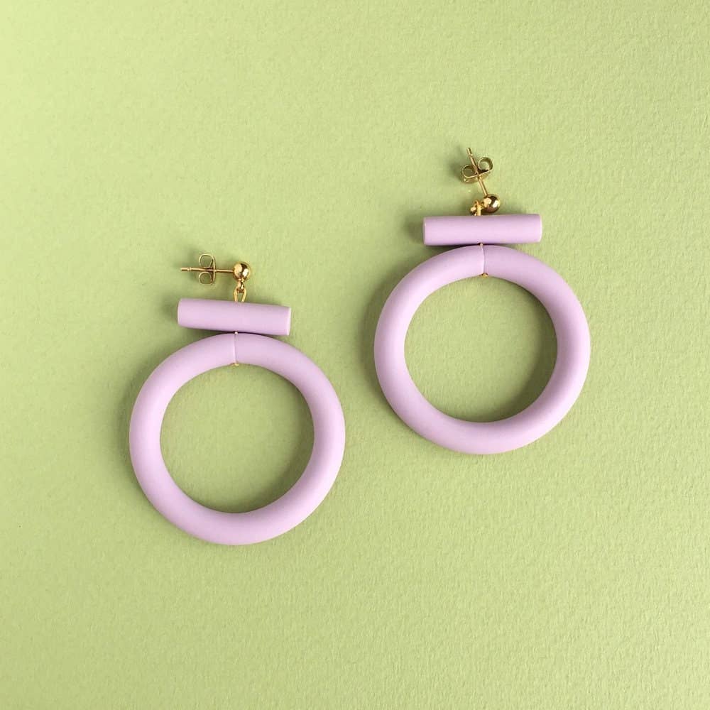 Circle Earrings - Lavender