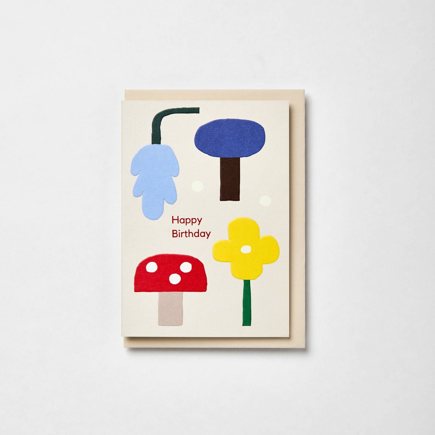 Ayesha Pearce Foiled & Embossed Mushroom Happy Birthday Card: Navy Blue Envelope