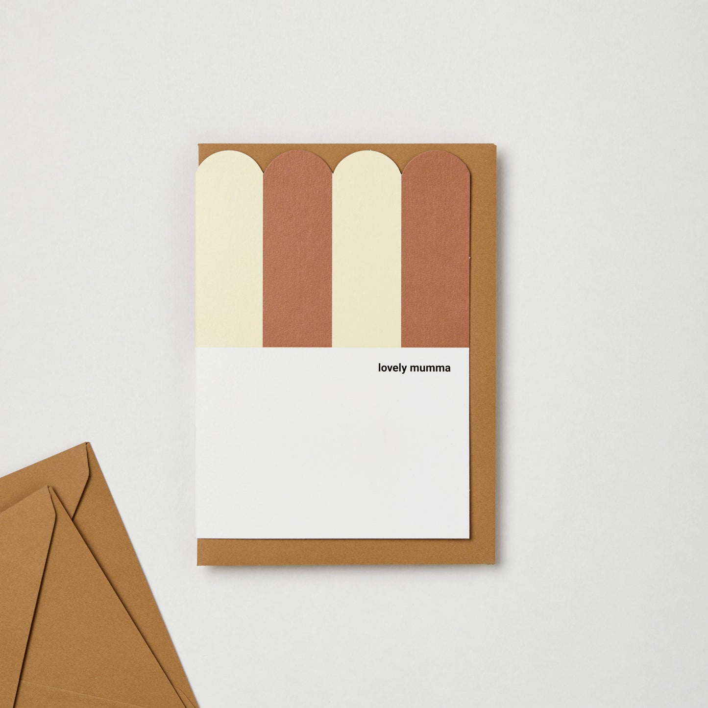 SCALLOP 'LOVELY MUMMA' STRIPED ROSE/CREAM CARD