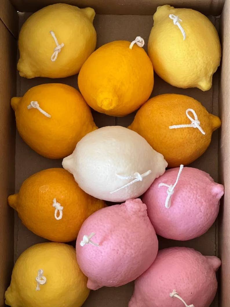 Soy Wax Sicilian Summer Lemons Candle - Scented: Yellow / Lemon & Levander