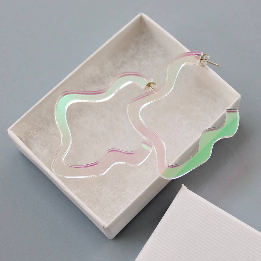 Perspex Squiggle Hoops: Light Green