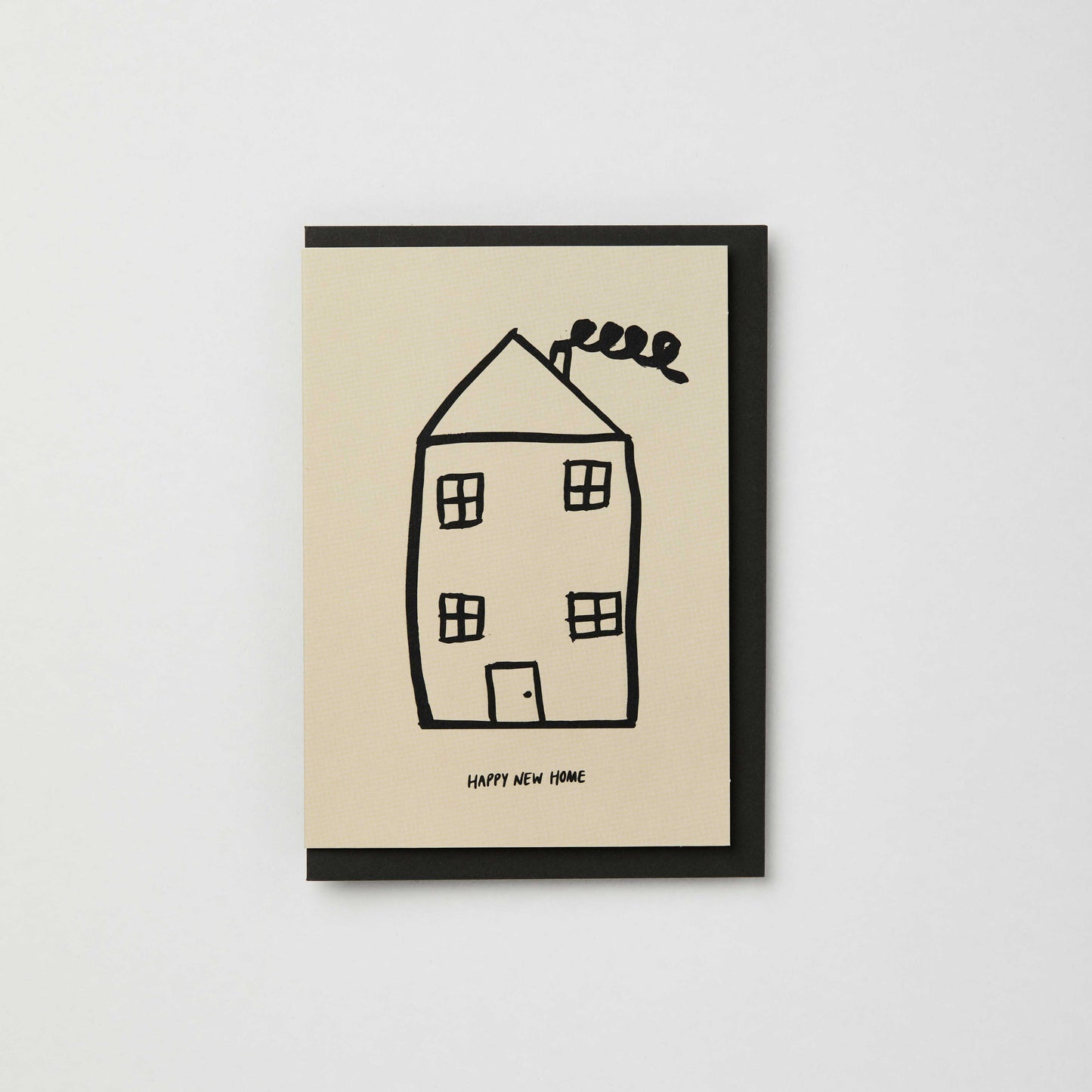 Happy new home card with house illustration: Kraft / Naked cards