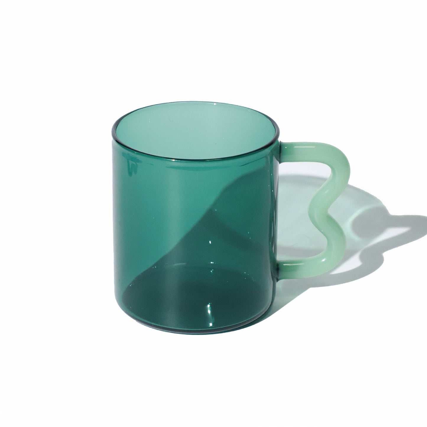 Helio Ferretti Wave Handled Glass Mug Jade
