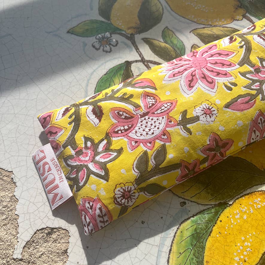Eye Pillow Aromatherapy | Indian Block Print | Lavender: Grey