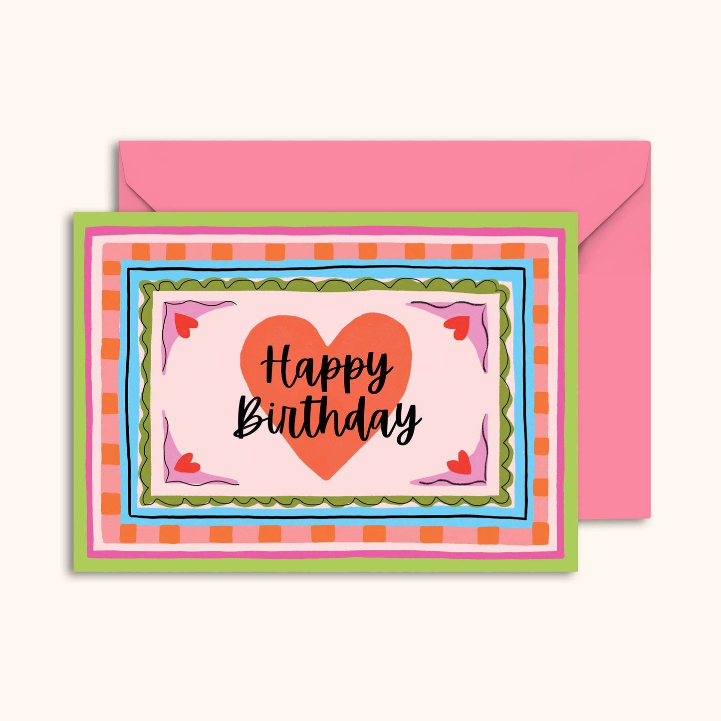 "Happy Birthday" Card | Colourful Vintage Illustration