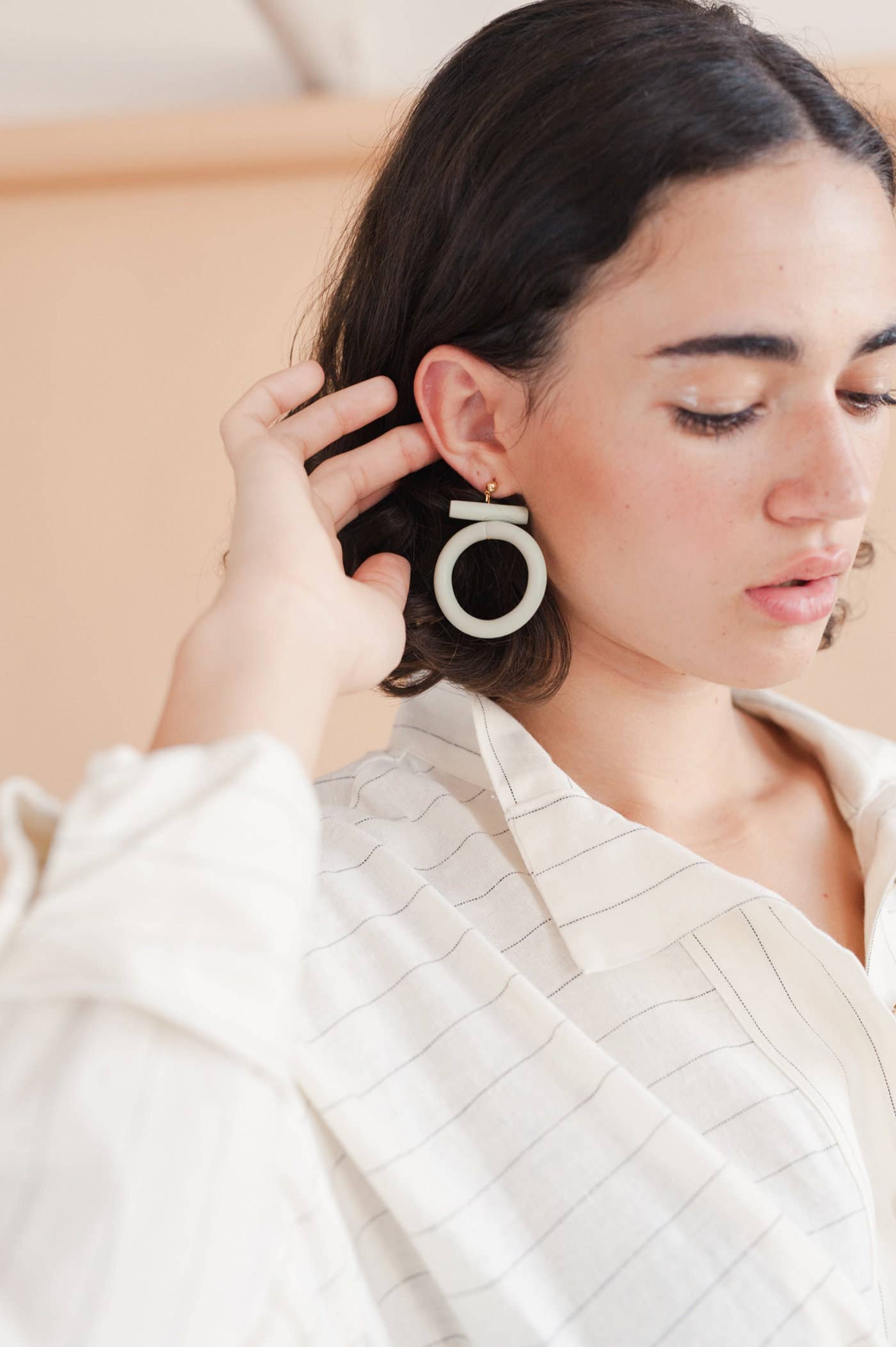 Circle Earrings - Pistachio