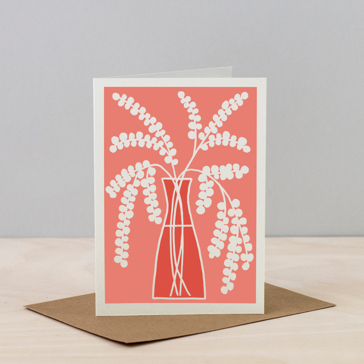 All Occasions Greetings Cards - Blumen Vases: Leaf