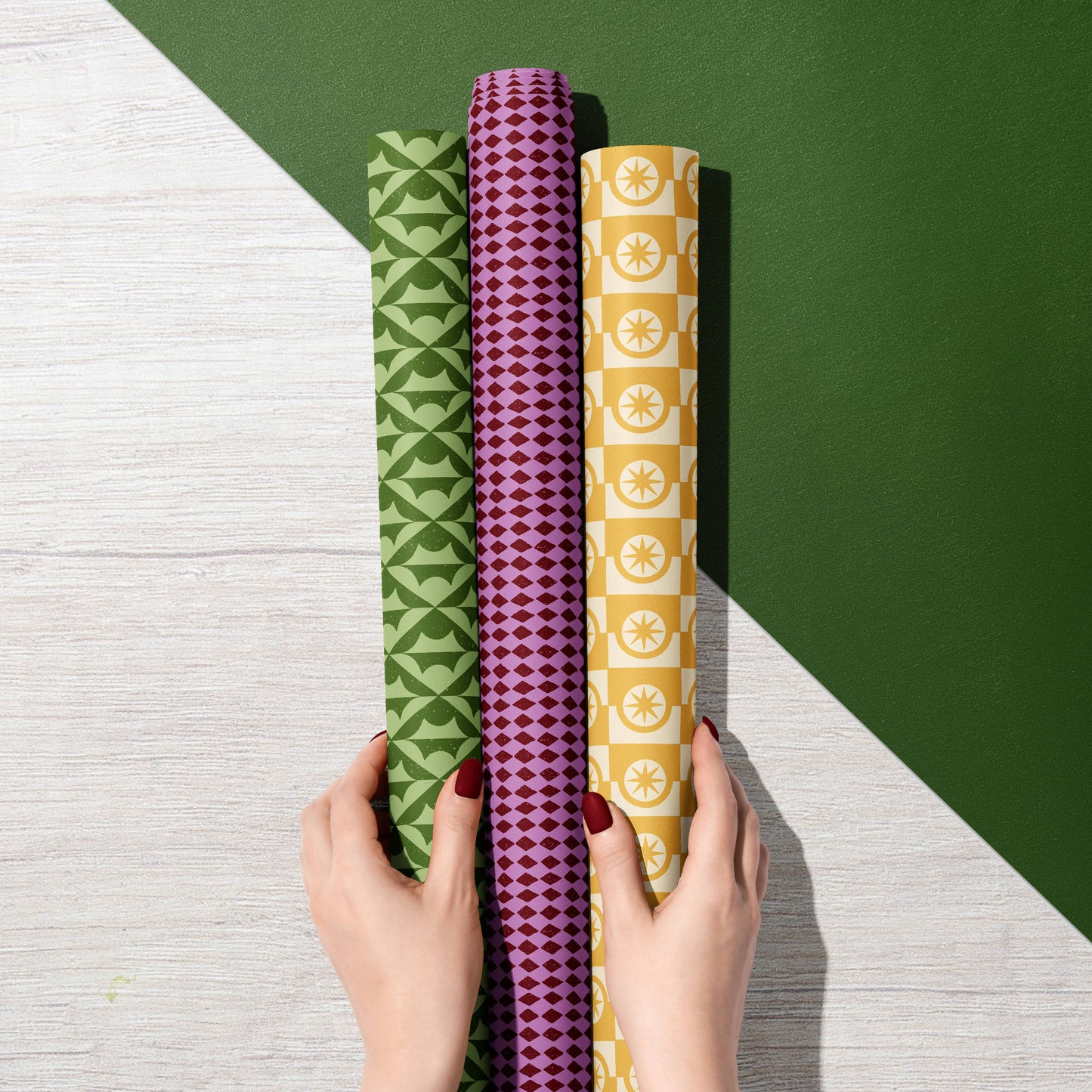 Plum Diamond | Modern Christmas Recycled Gift Wrap Paper