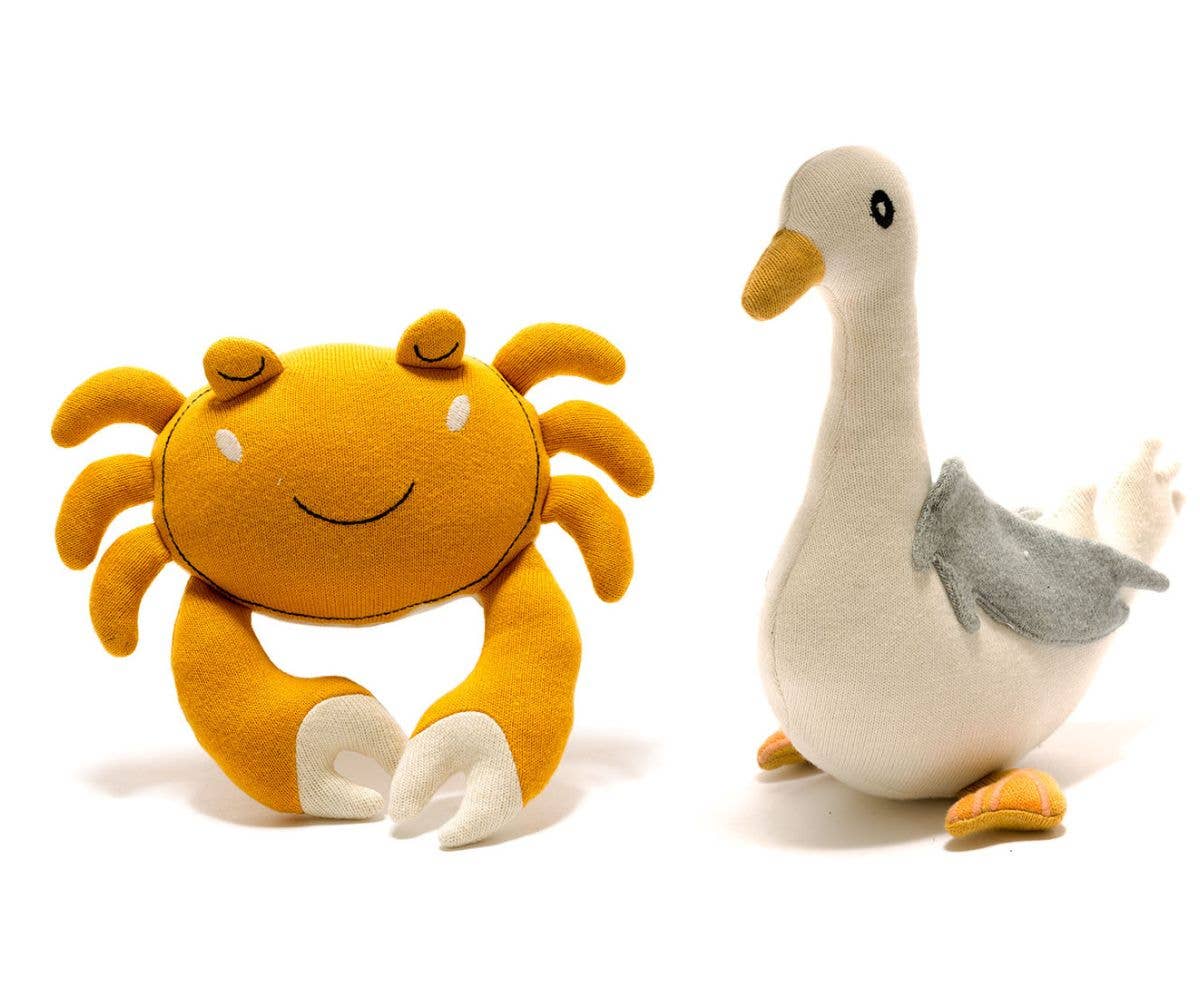 Knitted Organic Cotton Seagull Plush Toy