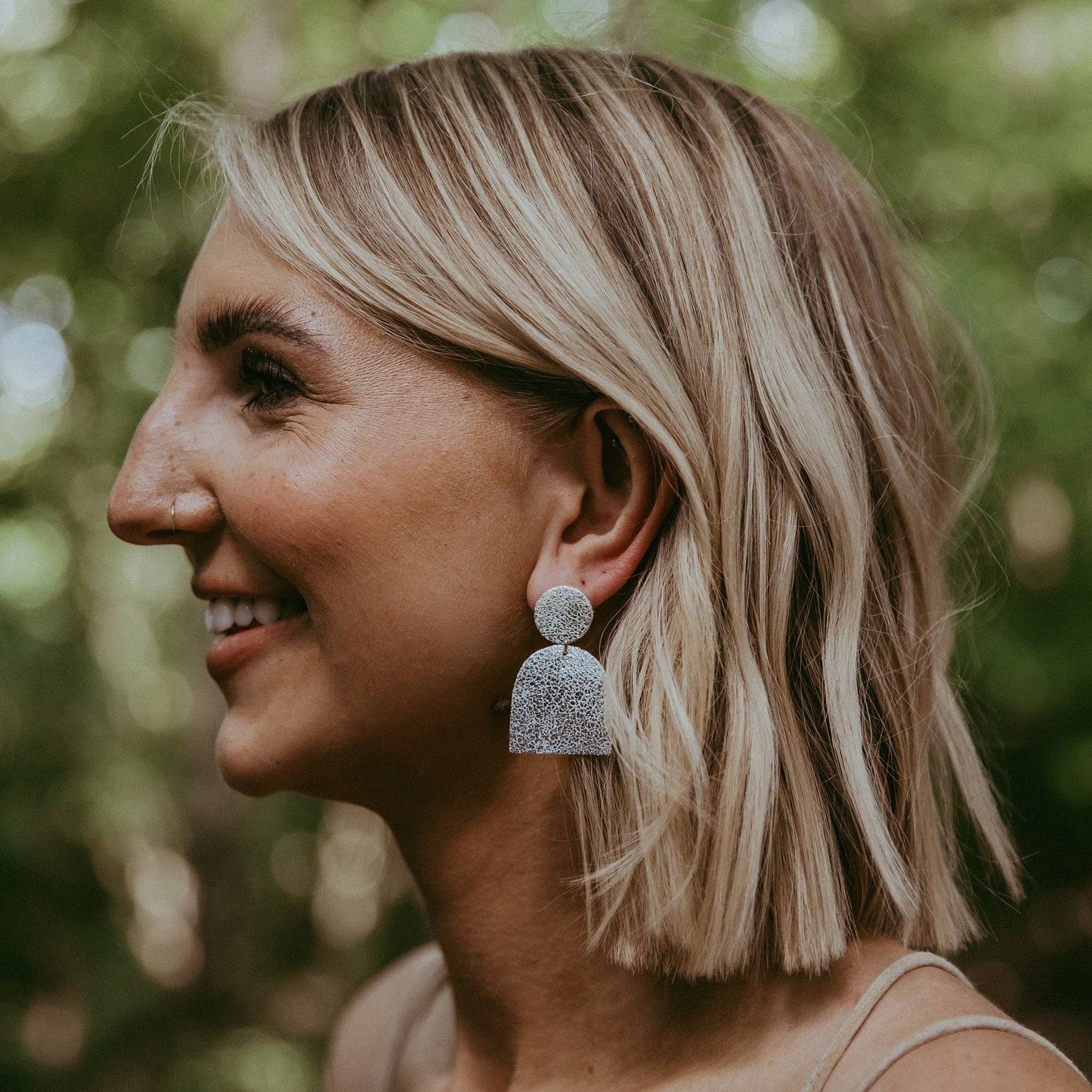 Arc Drop Earrings: Gold