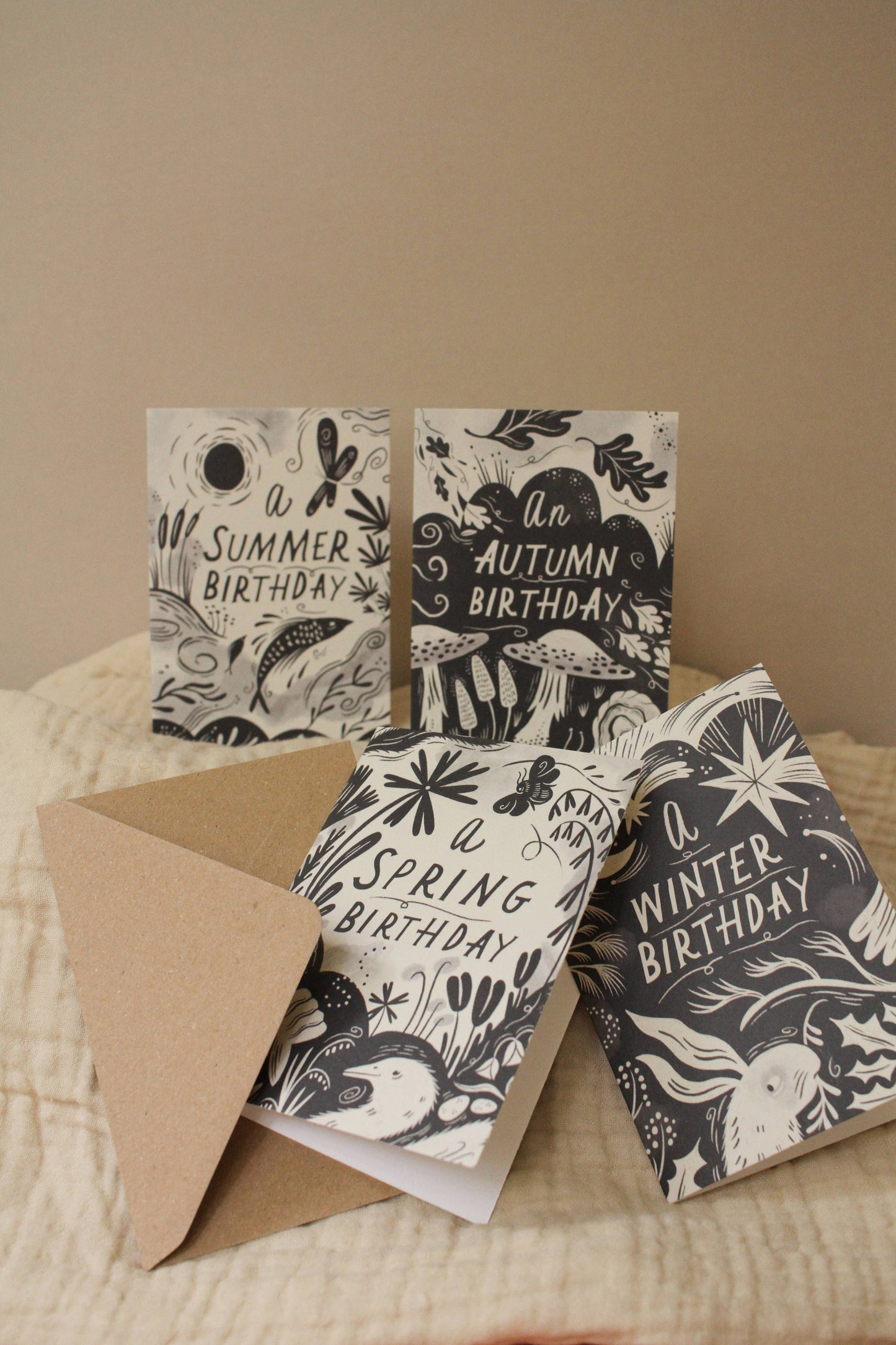 'An Autumn Birthday' Seasonal Birthday Card: Naked