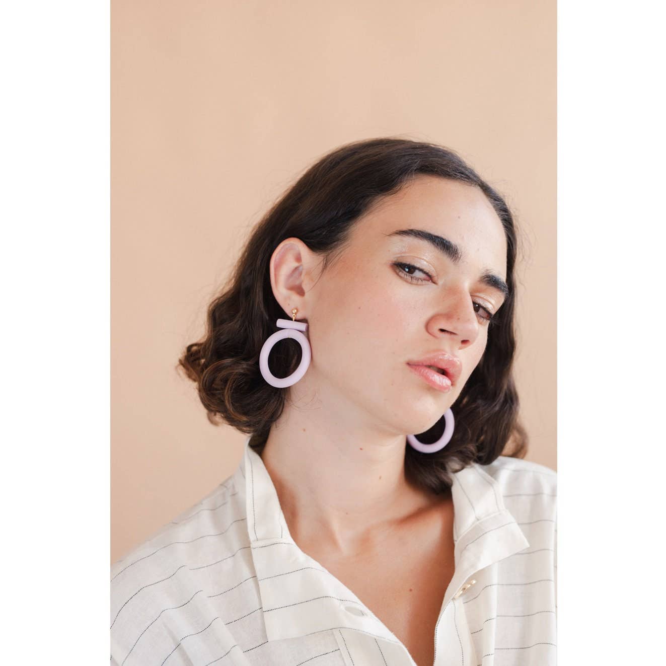 Circle Earrings - Lavender