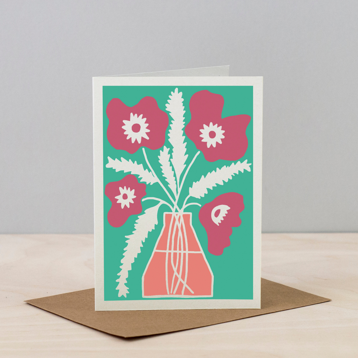 All Occasions Greetings Cards - Blumen Vases: Leaf