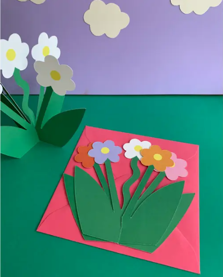 Standing 3D Daisy Floral Bloom Everyday Greeting Card : White Flowers