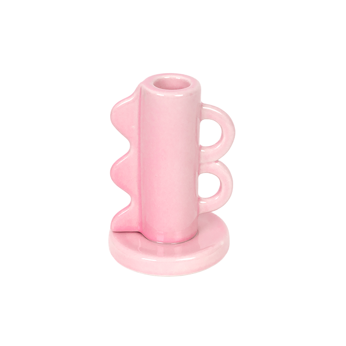 Helio Ferretti Retro Double Handle Candle Holder Light Pink