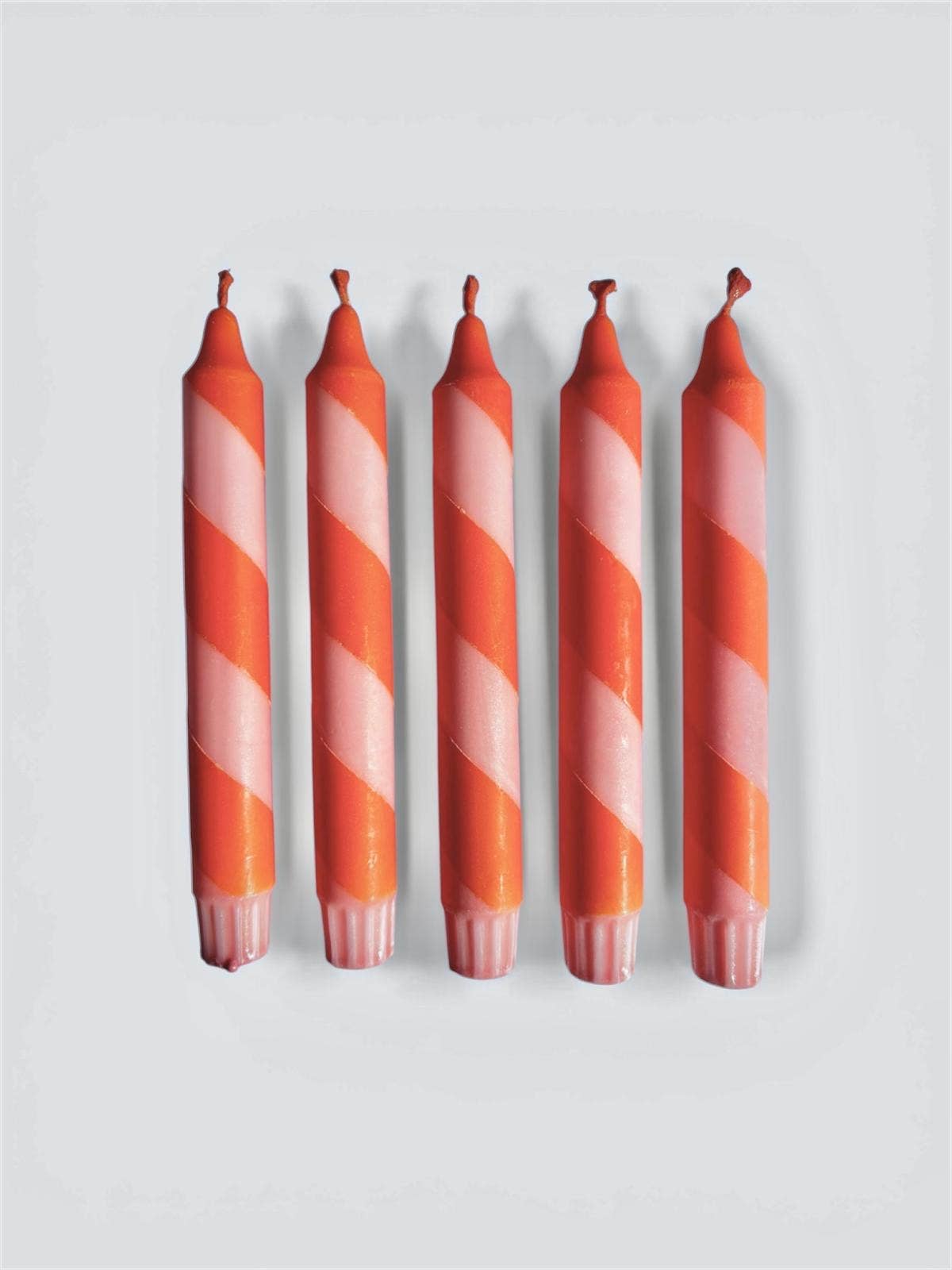 Hand Dipped Colourful pink punch and orange Stripe Candles