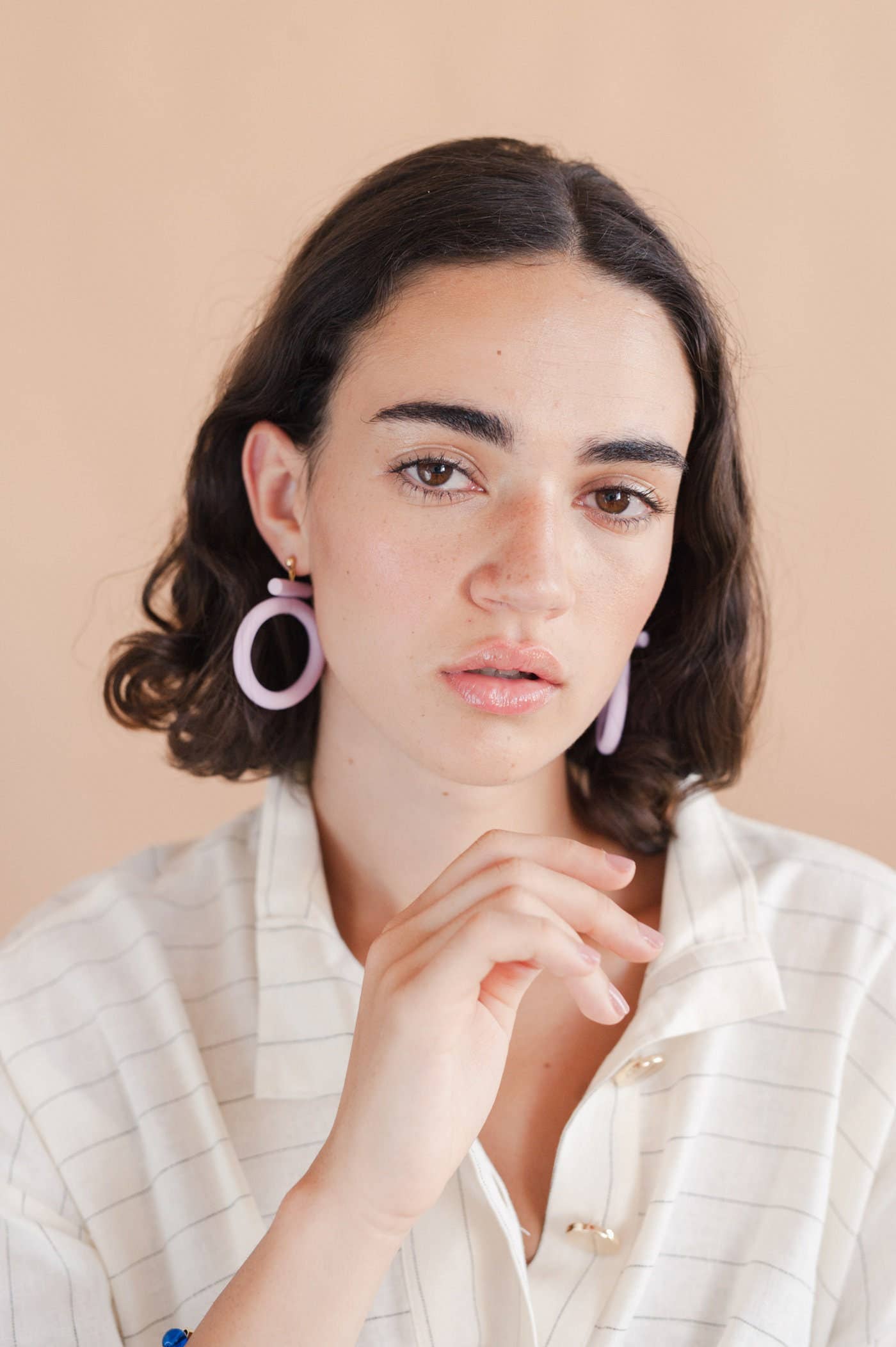 Circle Earrings - Lavender