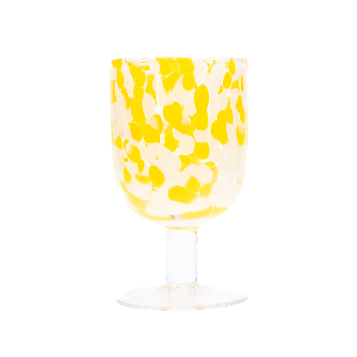 Yellow print wine glass : Yellow