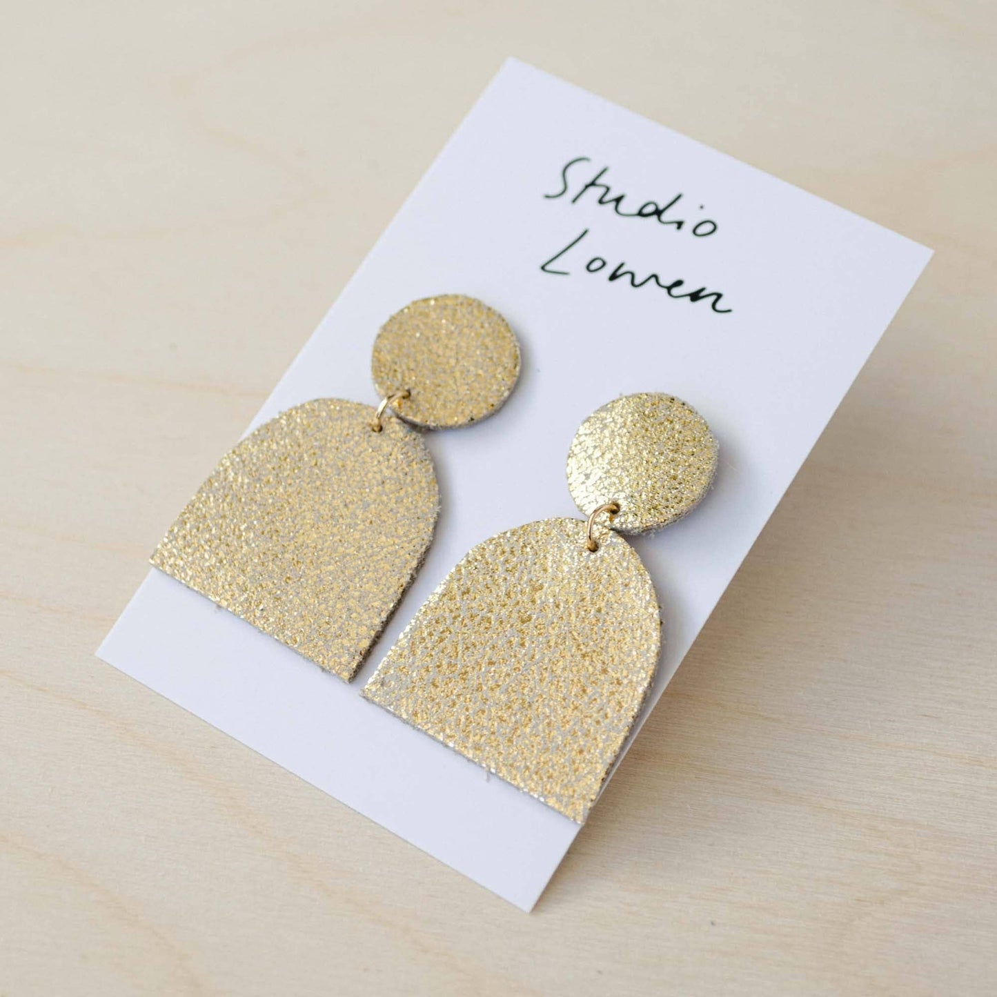 Arc Drop Earrings: Gold