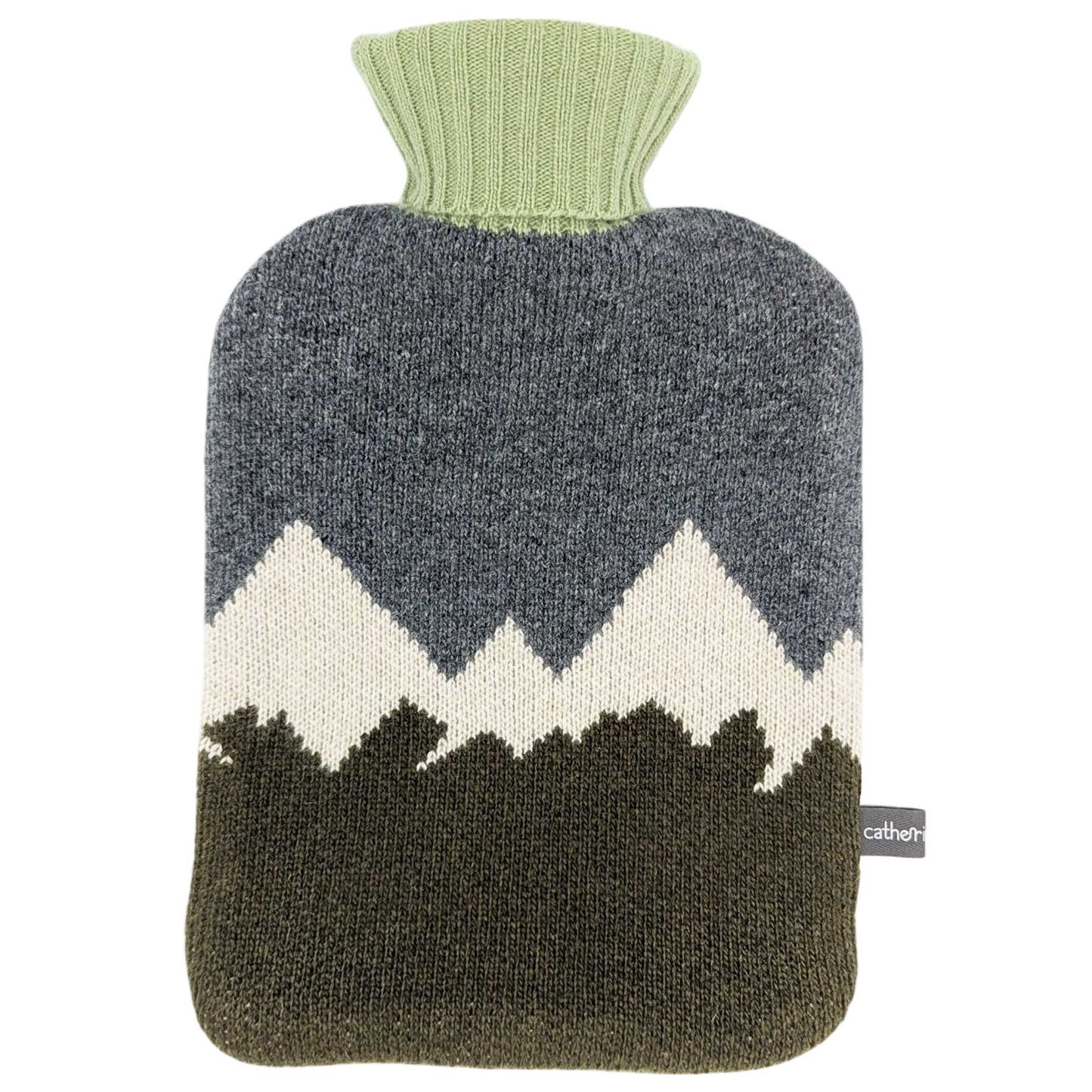 Lambswool Hot Water Bottle Covers & Bottles: COVER ONLY - plum & mustard fairisle