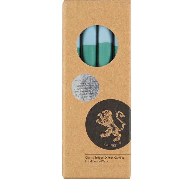 ABSTRACT Striped Beryl, Bokhara & Moonstone Eco Dinner Candles, 4 per pack: 6