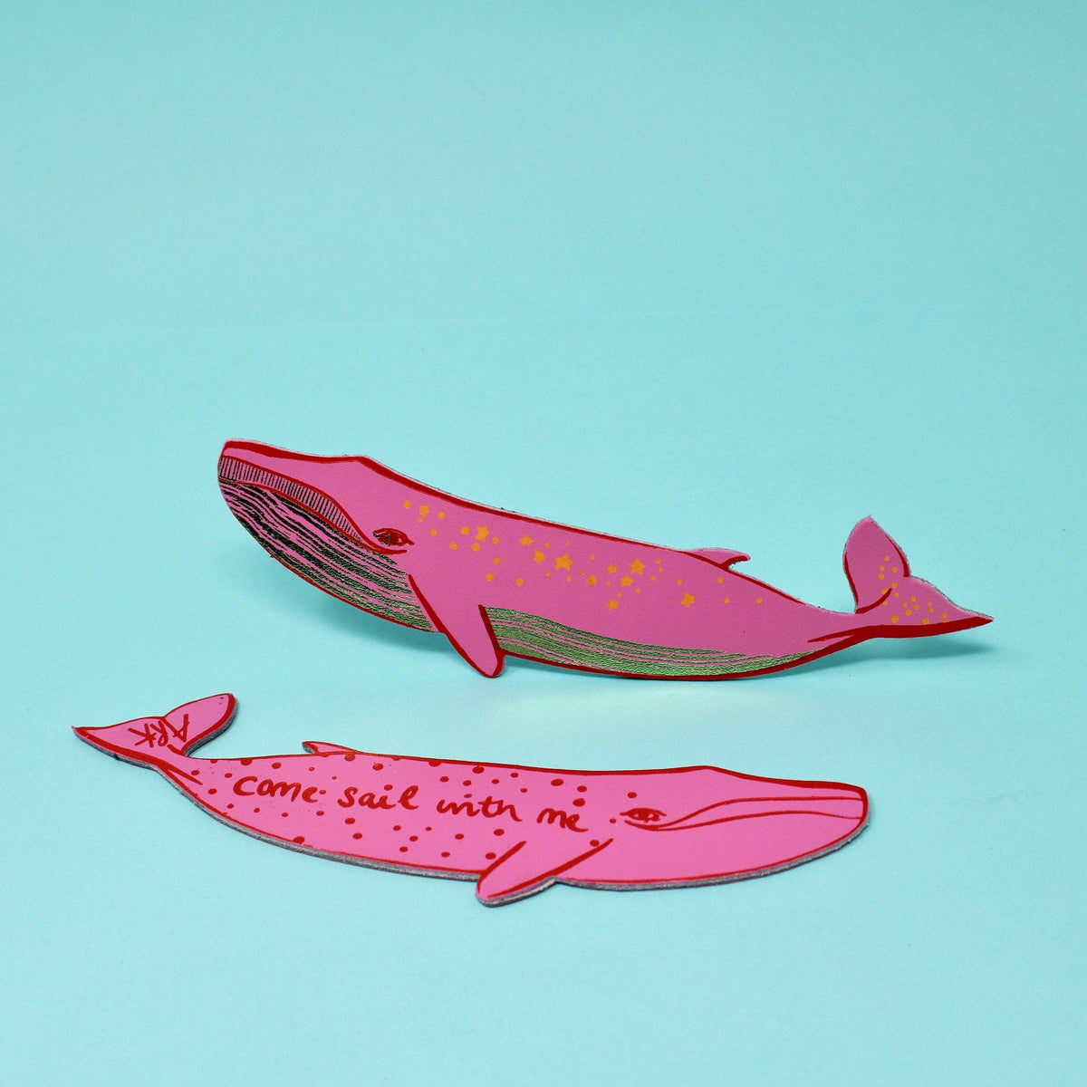 Whale Bookmark: Hot Pink