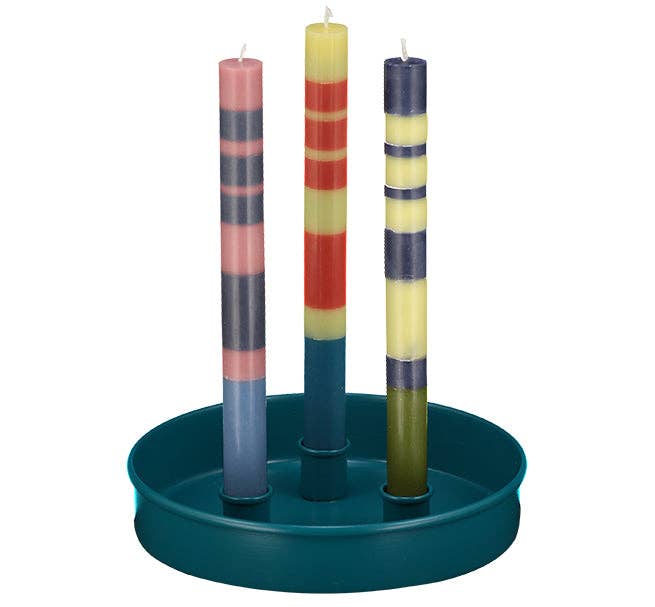 Metal Candle Platter Small- Petrol: 3