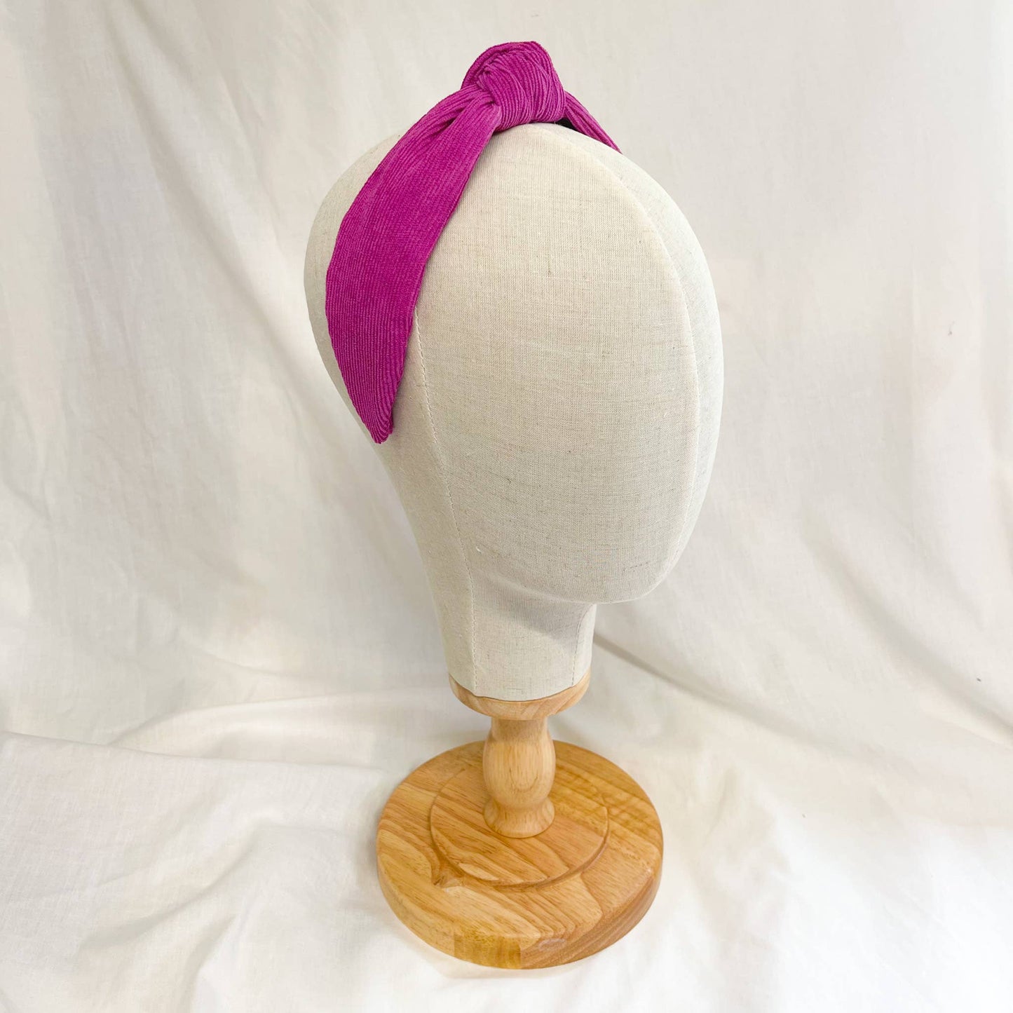Hot Pink Corduroy Knot Headband for Women, Ladies Accessory