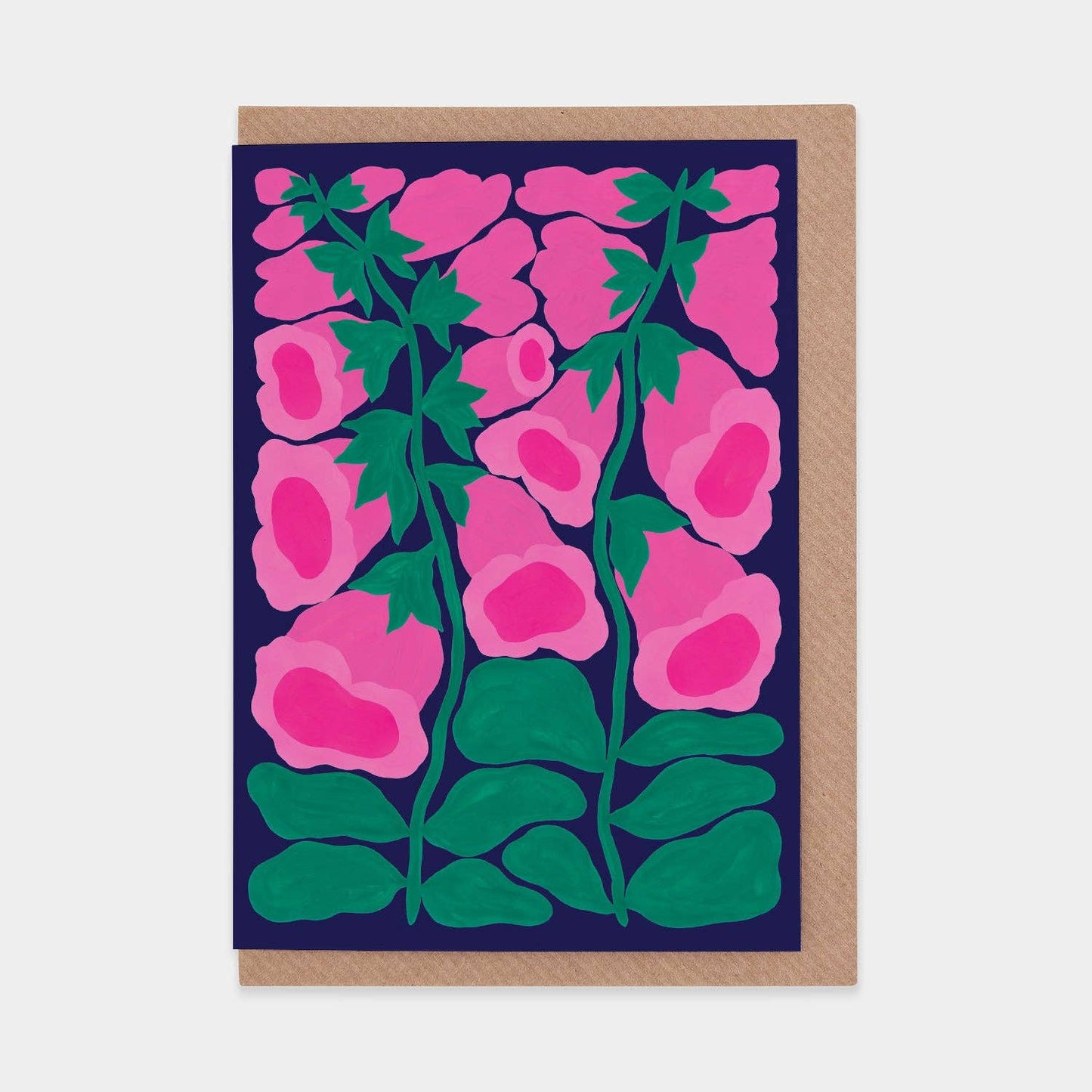 Foxglove (Pink) WWF Greetings Card: UK (includes WWF-UK logo)