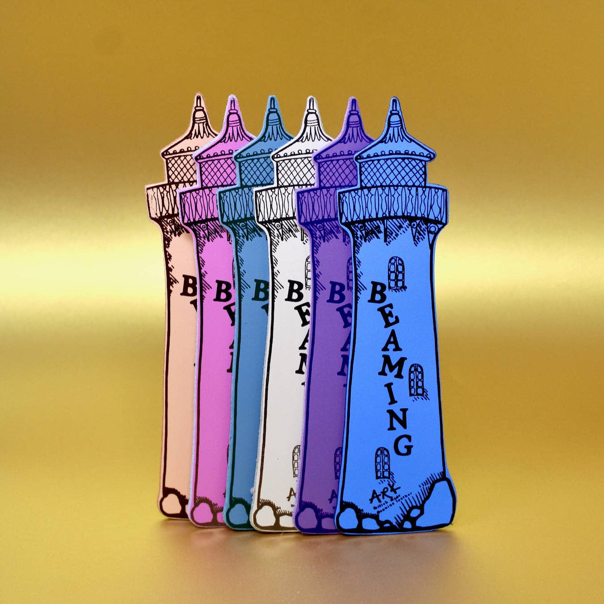 Lighthouse Bookmark: Peach