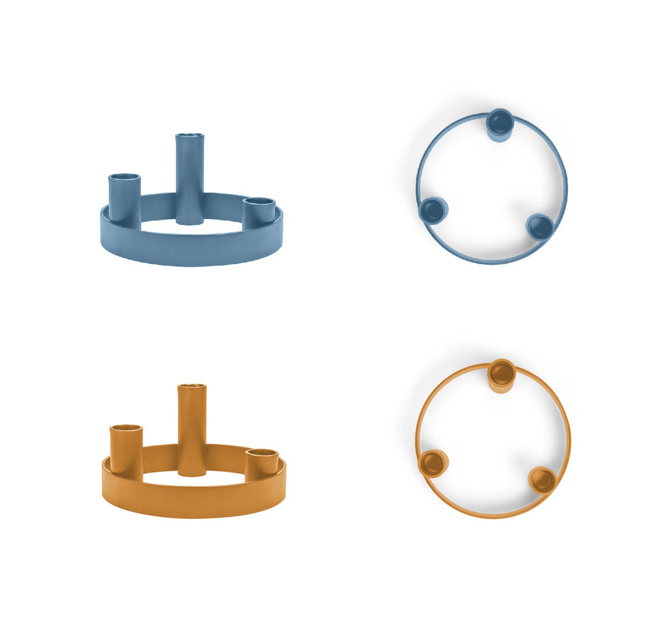 Round Metal Candelabra in Marigold: 3