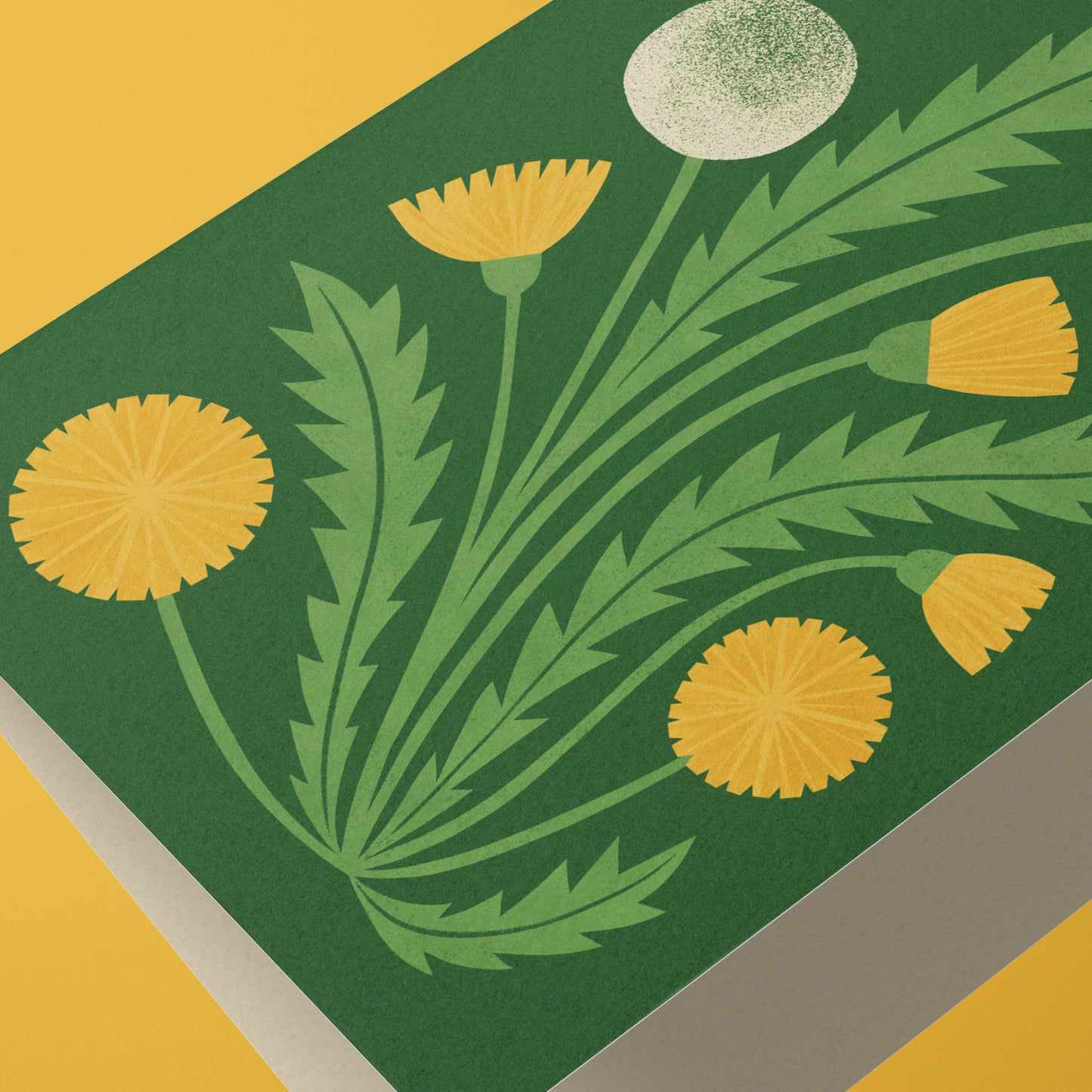 Dandelion | Modern-Retro Floral Reusable Greeting Card: Naked