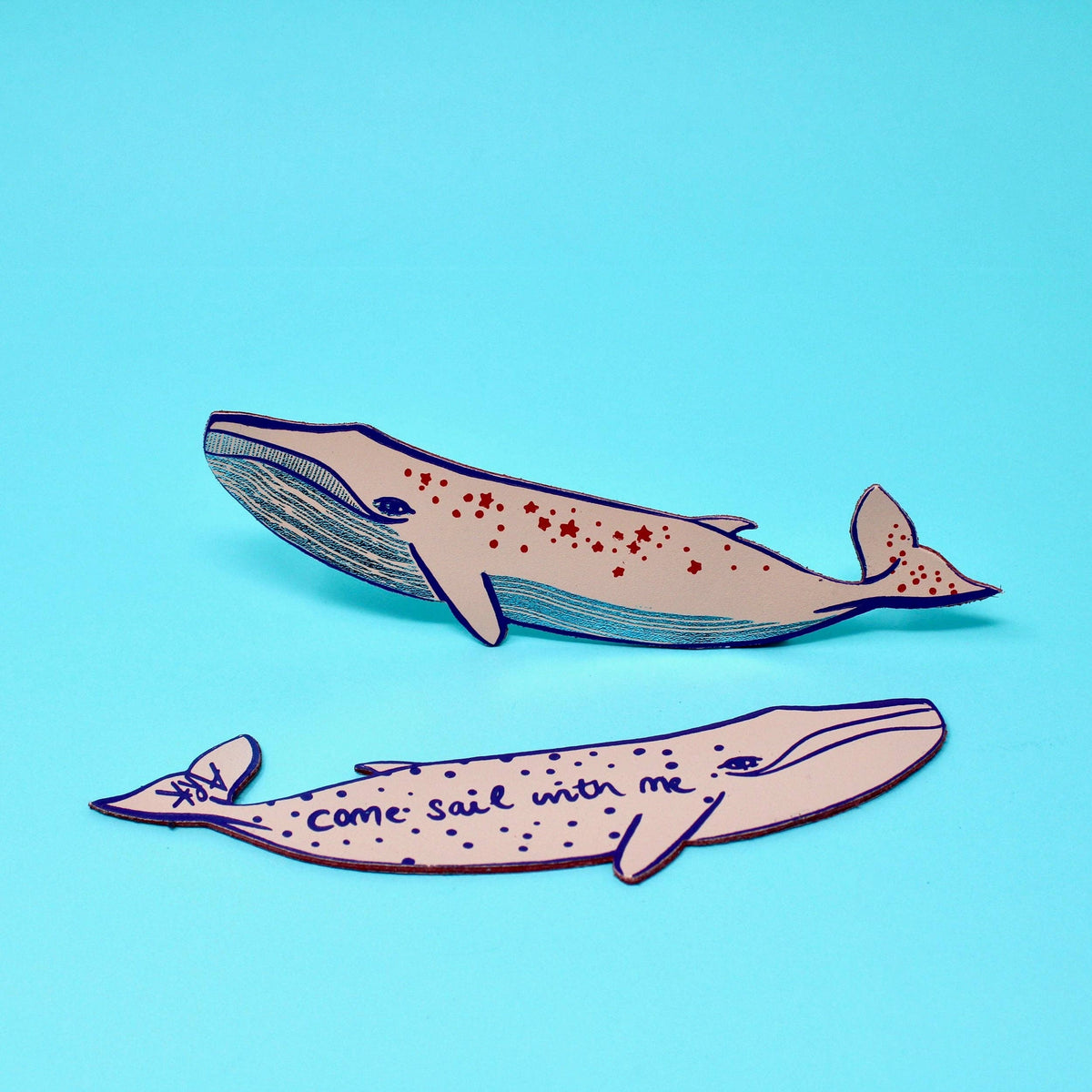 Whale Bookmark: Hot Pink