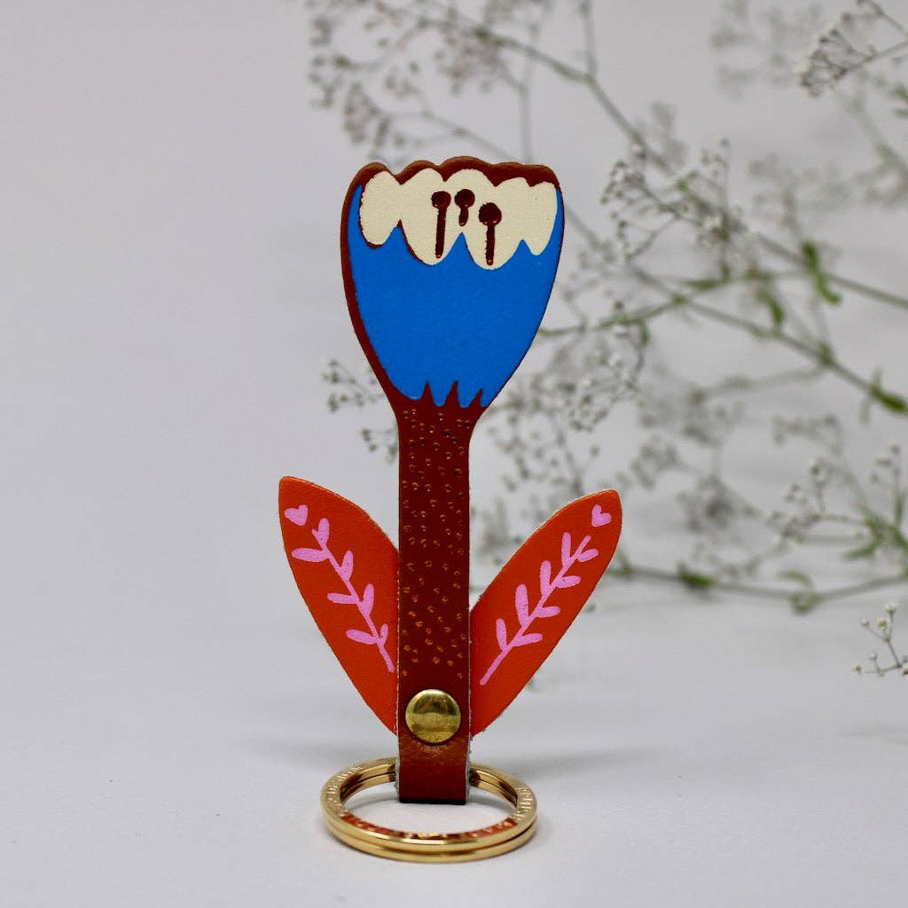 Tulip Key Fob: Burnt Orange