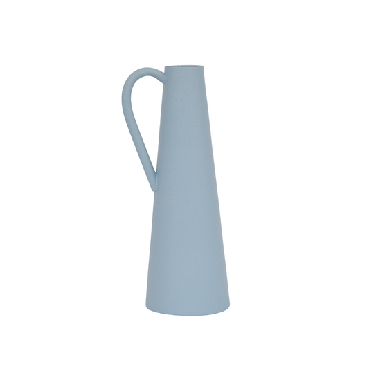 Helio Ferretti Luxe Collection Metal Vase - Light Blue: Blue