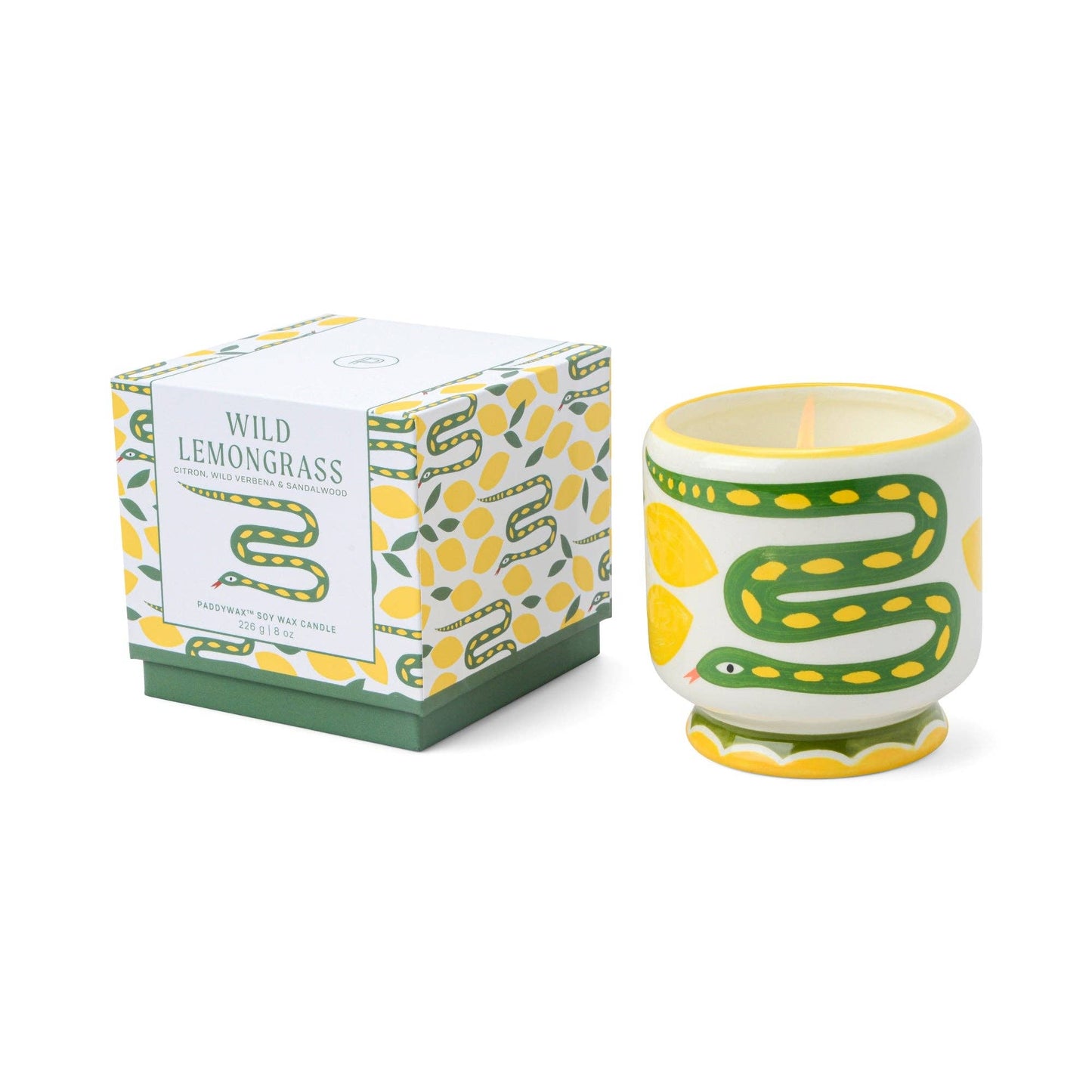 Paddywax Adopo Snake Ceramic Candle - Wild Lemongrass