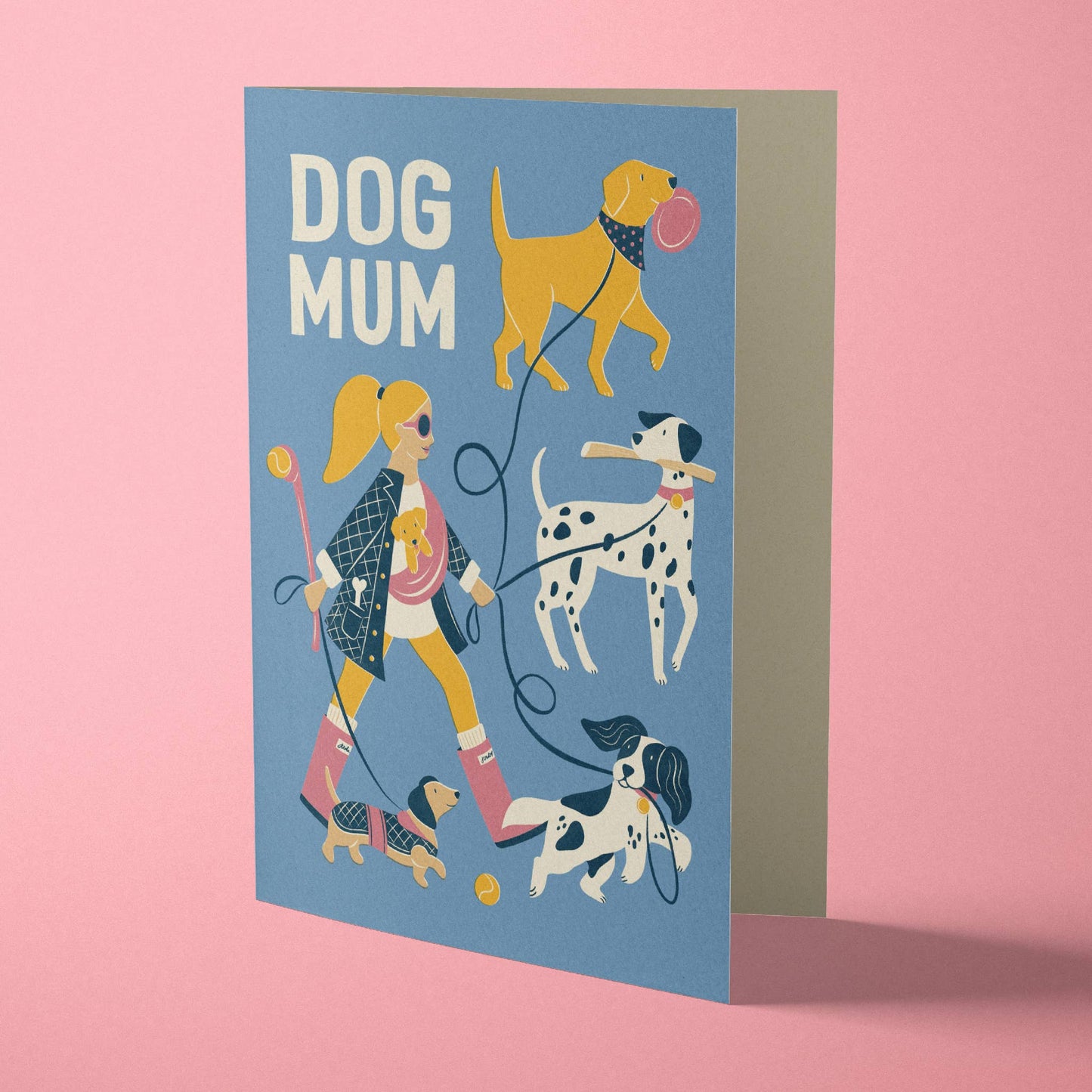 Dog Mum |  Fun Dog Walking Greeting Card: Naked