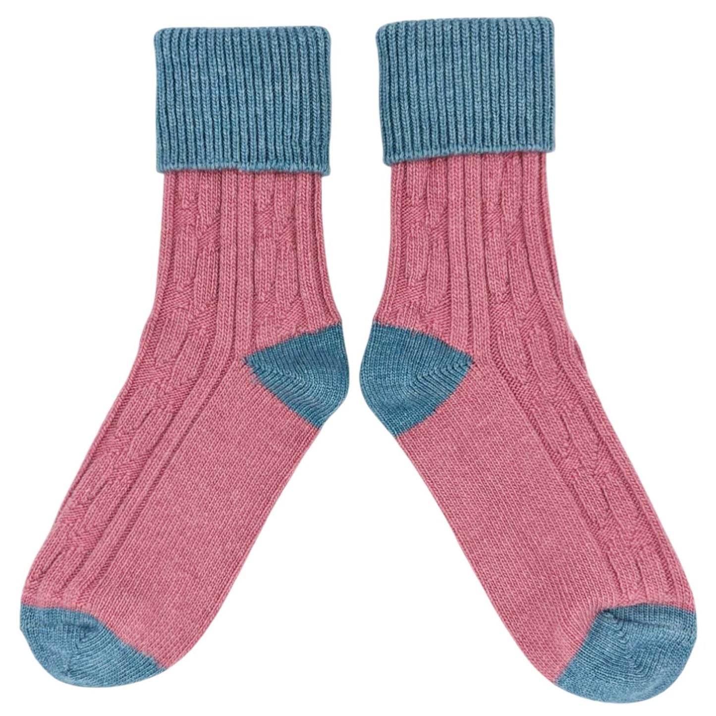 Cashmere Blend Slouch Socks: Gold / coral