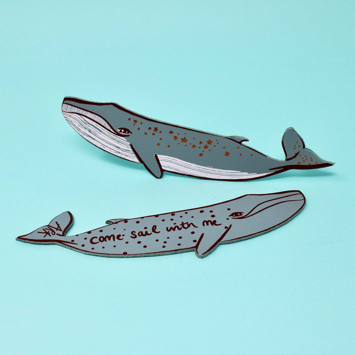 Whale Bookmark: Hot Pink