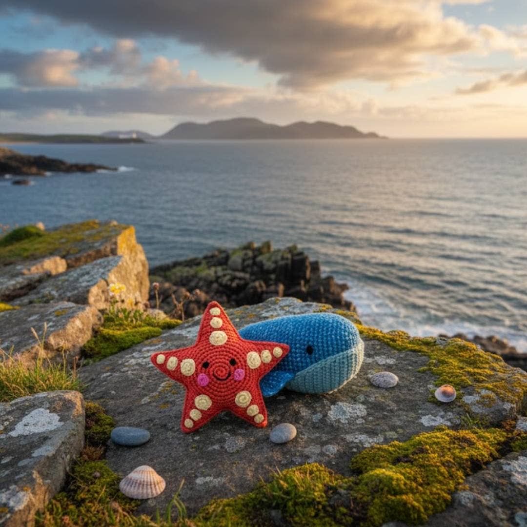 Fair Trade Crochet Starfish Baby Rattle Organic Cotton