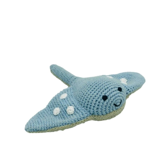 Fair Trade Crochet Stingray Baby Rattle Organic Cotton