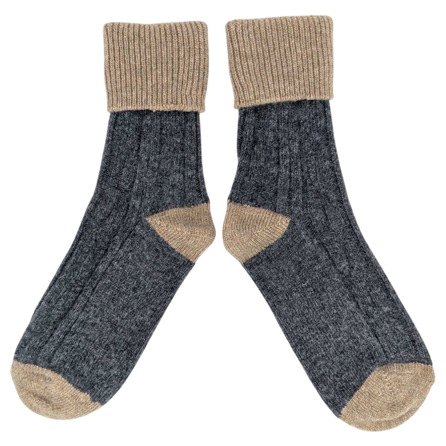 Cashmere Blend Slouch Socks: Gold / coral