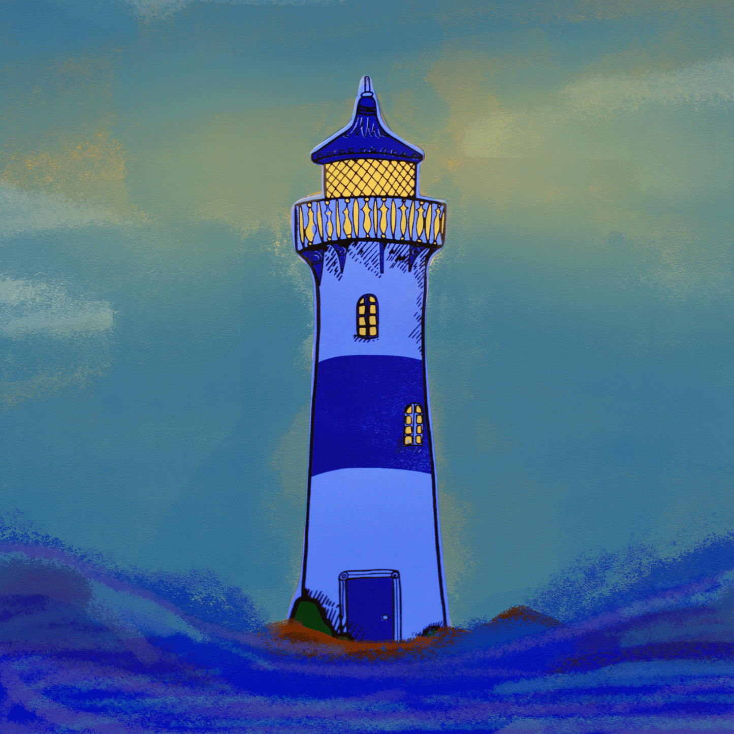 Lighthouse Bookmark: Peach