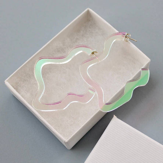Squiggle Hoops: Iridescent