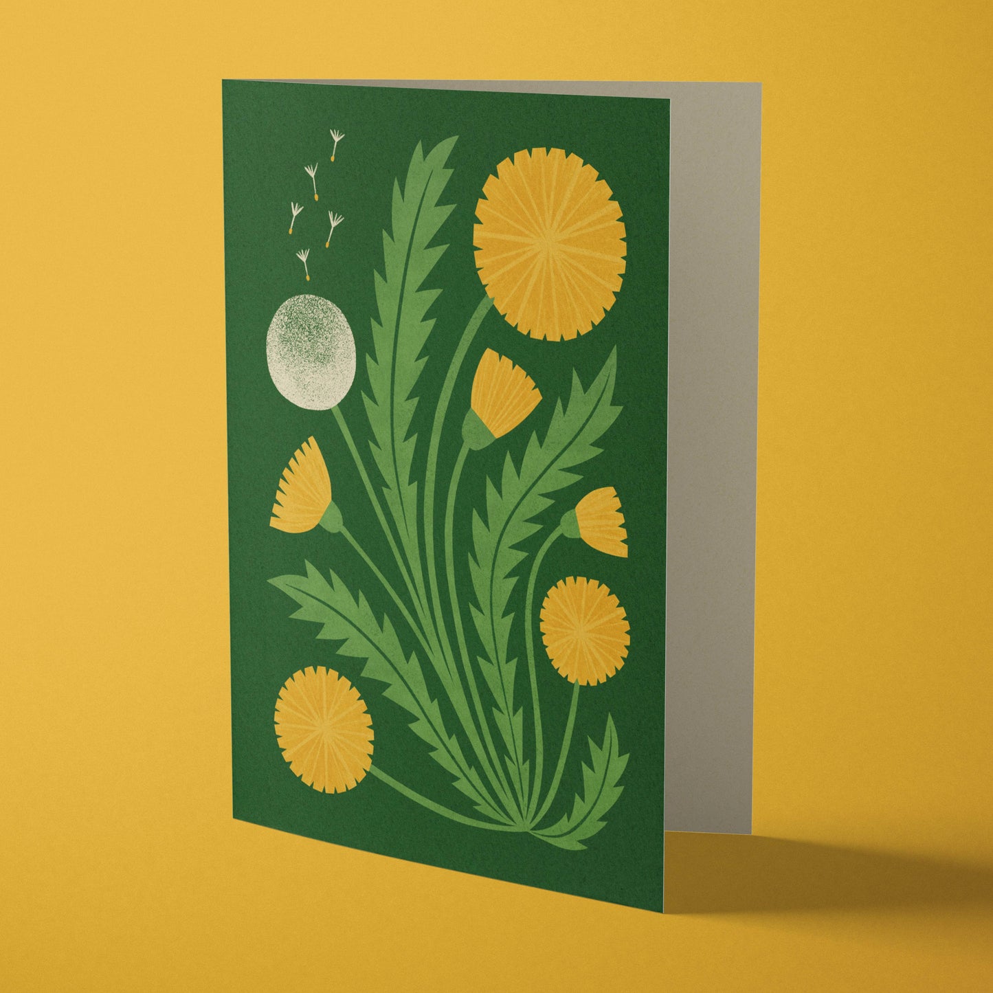 Dandelion | Modern-Retro Floral Reusable Greeting Card: Naked