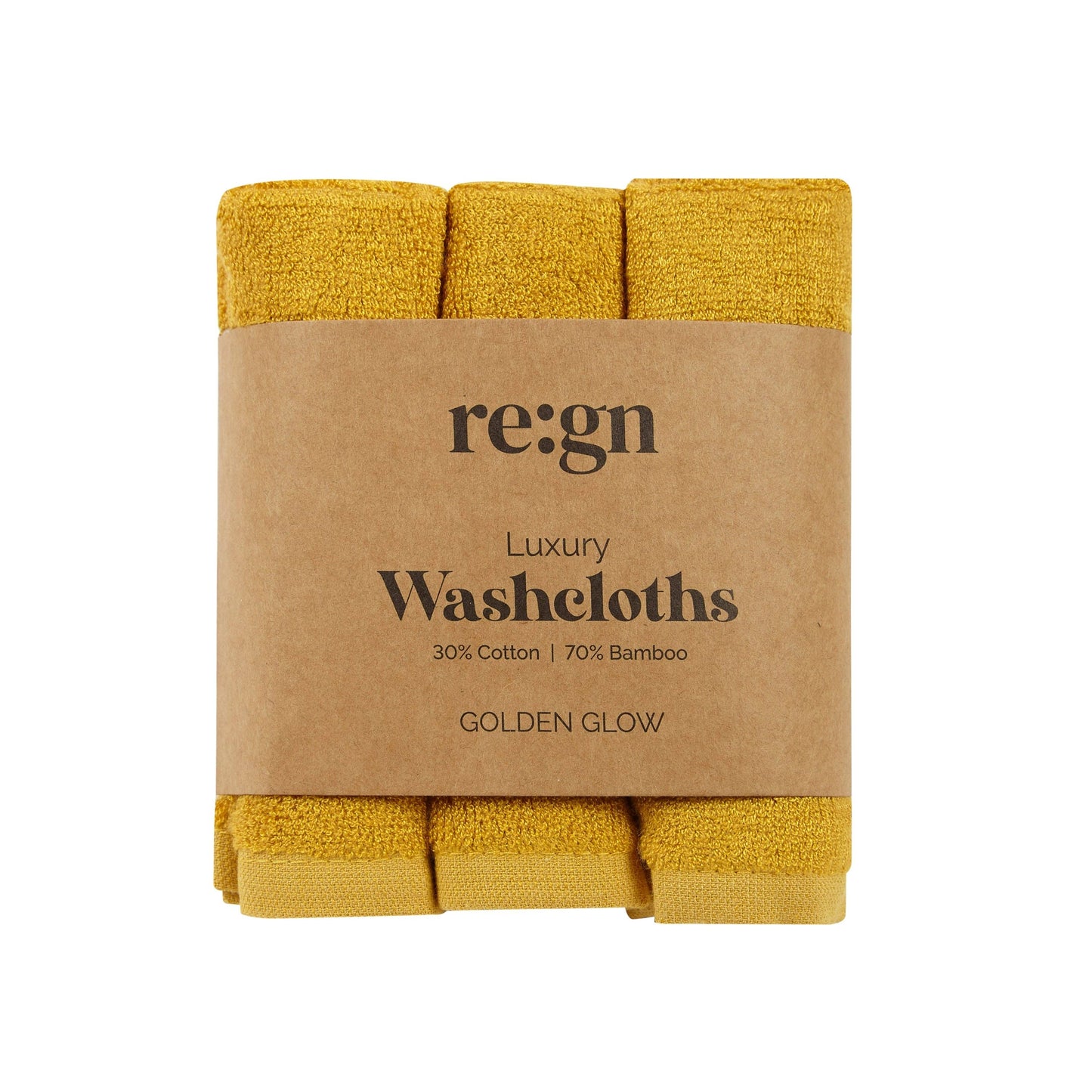 Re:gn Luxury Bamboo Face Cloths – Ultra-Soft - 3 Pack: Warm Oat