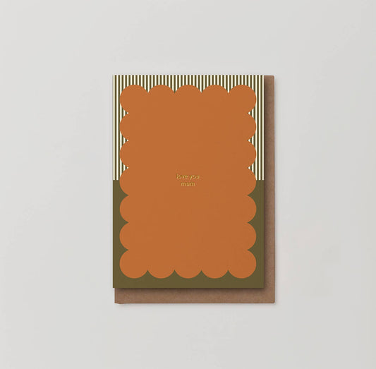 Love you mum Mother's Day foiled greeting card