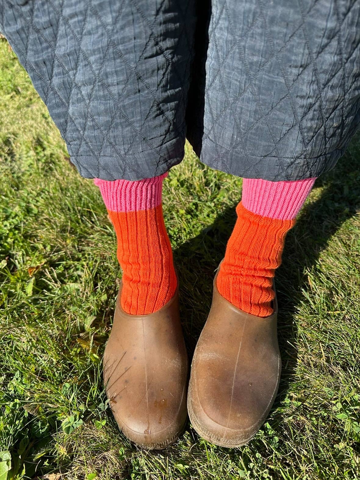 Coral Pink Wyona Cotton Socks