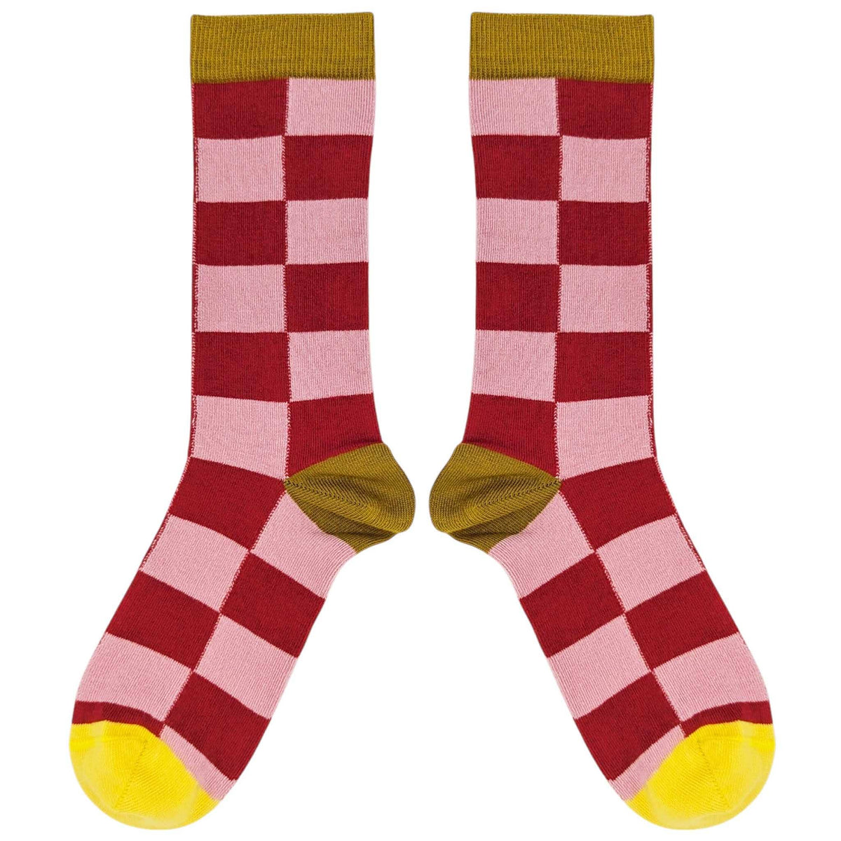 Women's Organic Cotton Crew Socks 2026: PINSTRIPE - YELLOW/GREEN / 4-7 UK / 6.5-9.5 US