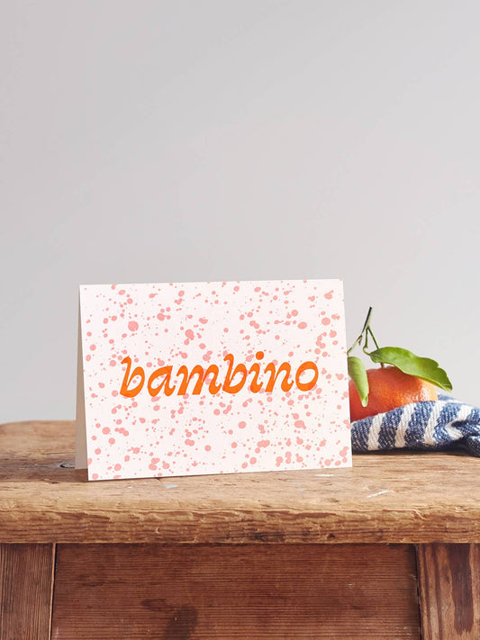 Bambino Baby Card | New Baby Congratulations Card | Hot Foil: No (Naked)